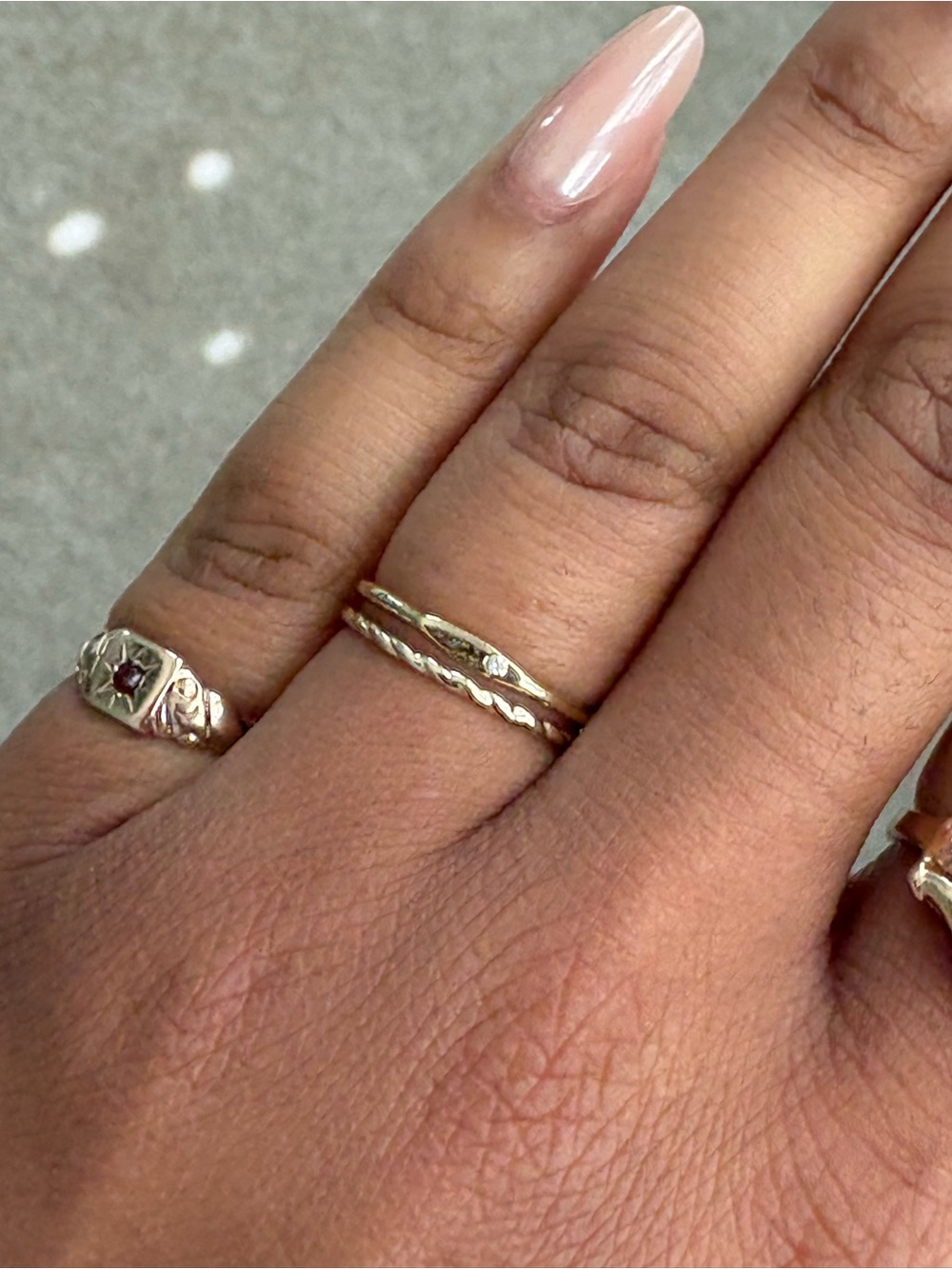 Delicate Solid 10k Gold Stackable Ring Set